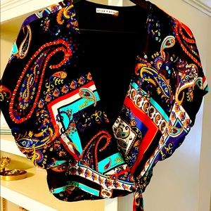 COPY - Alice & Olivia Print Wrap Top